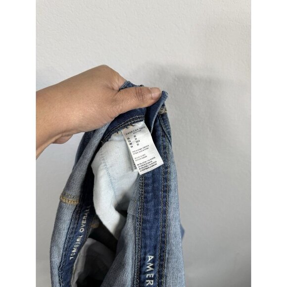 American Eagle Outfitters Women’s XS Tomgirl Overalls Distressed Stretch Denim - Picture 11 of 13